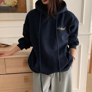 샵앤) 여성 헤리즐 자수 기모 후드 맨투맨 티셔츠 21DS-WSH-5080-버건디