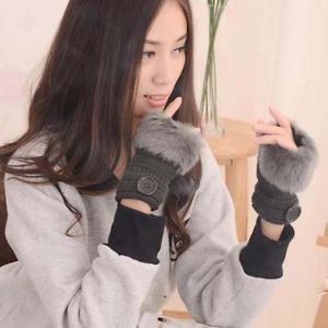 단추달린 퍼 니트 장갑 손토시 손목 핸드워머