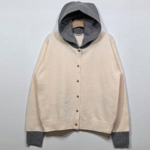 샵앤) 국산 여성 배색 후드 단추오픈 가디건 21DS-WCD-5072-아이보리