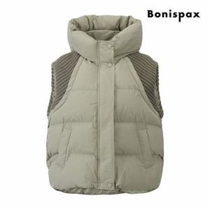 [보니스팍스] 니트 믹스 하이넥 패딩 베스트 (XPCVT004M0)