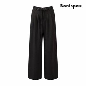 [보니스팍스] 벨티드 핀턱 기모 슬랙스 (XPCPT004M0)