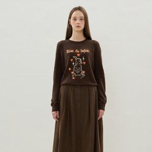 [올리브데올리브]토끼 모티브 보카 라운드 니트 풀오버 OK5WPA26