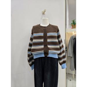 [나인스텝]도톰단가라가디건니트  N25NW5444BR_JJ