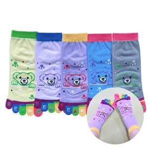 [삭스팡] 여성 실로폰 꼬마곰 발가락 중목양말 2켤레