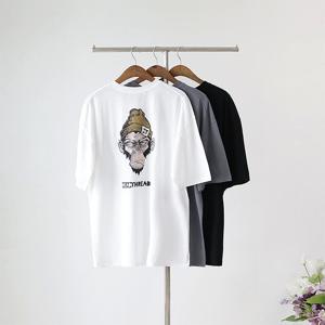 엠클로 오버핏 빅사이즈 고릴라프린팅 반팔티셔츠 M-2XL