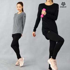 홈트 여성운동복 필라테스상의   롱 슬림핏 긴팔티 TL09WU6