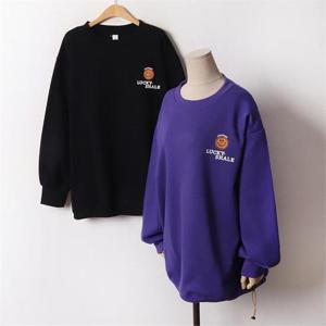 [강물처럼]빅사이즈 012 럭키레터링기모맨투맨 DGOB552 (6345419