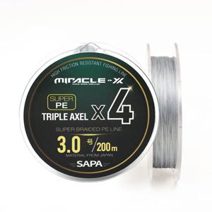트리플악셀 4합사 200M 3호 회색 합사줄 낚시줄