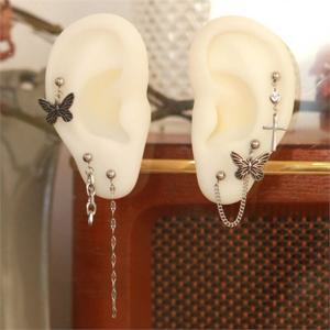 [이어넥핸즈]써지컬스틸 빈티지나비 귀걸이피어싱6set