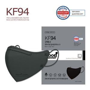 굿매너 KF94 새부리 중형 컬러마스크 블랙 100매(5매입x20)