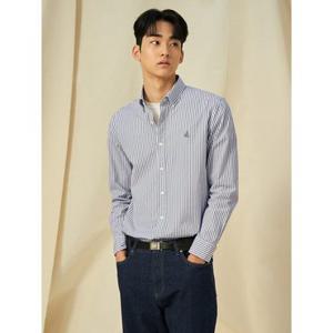 [빈폴멘] [Essential] 남녀공용 플레인 스트라이프 셔츠  그레이 (BC5164E033)