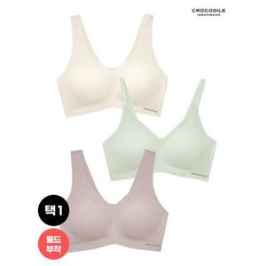 [크로커다일 이너웨어]25SS 라이크라 쉘론 몰드부착 스트랍/런닝형 브라 1종 택1