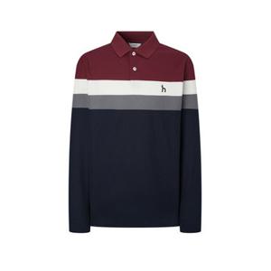 [TAG가 169,000원] 헤지스 남성 24FW 스테디셀러 레드 컬러배색 면 긴팔카라티셔츠 WHTS4C331R2