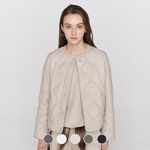 [백화점][지오다노] 여성 라운드넥 경량 퀼팅 패딩 자켓 375908