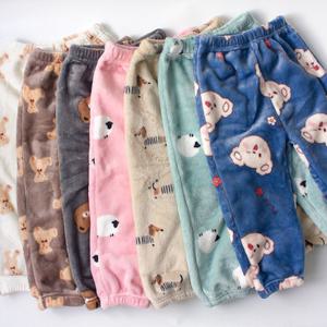 (7종) 아동 주니어 잠옷바지 유아 어린이 겨울 수면바지 밍크 극세사 시보리 파자마 홈웨어