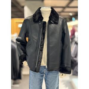 [백화점]지오지아 25FW 블랙 페이크레더 무스탕 자켓 점퍼 ADF4FP1106
