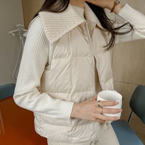 [조아맘] 쉘 니트카라 다운 패딩 조끼