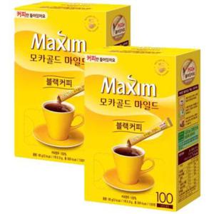 맥심 모카골드 블랙커피 커피만 200T(100Tx2박스)