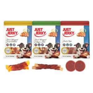 [유통기한 임박] 저스트져키 강아지 대용량 프리미엄 육포 454g 9종 (26.03.27)