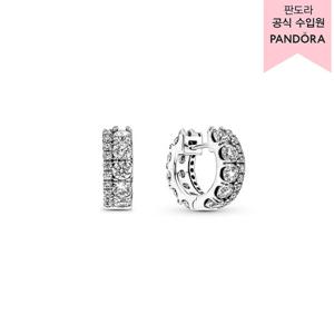[판도라(주얼리)][백화점 보증서 제공] 더블 밴드 파베 후프 이어링_290058C01