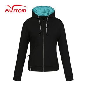 [팬텀] 여성 본딩 스트링 후드 집업 긴팔 티셔츠 221B3TF071_BK