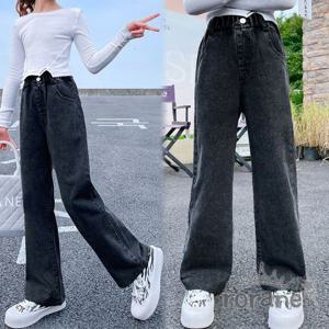 [로라네]주니어 여아 롱 와이드 청바지