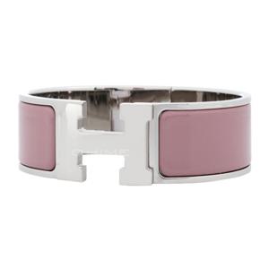 에르메스팔찌 뱅글 Clic H 클릭클락 로즈우드+실버 (GM사이즈)