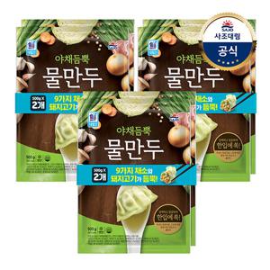 [대림냉동] 야채듬뿍물만두 1kg(500gx2) x3개