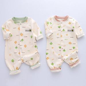 [조이멀티]내츄럴 그린 핑크 아동 긴팔 우주복 205102