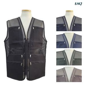 SMJ800 망사 조끼 2장 작업용 멀티 포켓 현장 조끼 여름조끼