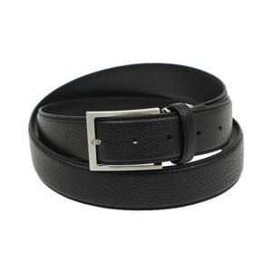 [에스티듀퐁(셔츠)]블랙 니켈 사틴 버클 비조 벨트 TE4SMBTBA113TBK