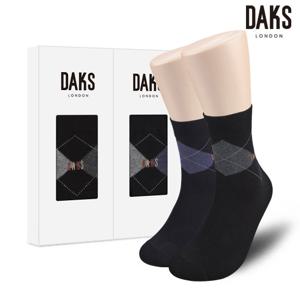 [닥스(양말)]신사양말 2족 선물세트 면스판 단목 아가일 19362