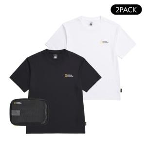 내셔널지오그래픽 N255UPA910 유니 메이스 2PACK 반팔티  WHITE