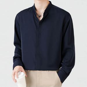 남성 모던 베이직 차이나넥 셔츠 LD-SHAH-QSIS073-네이비