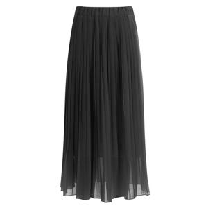 왈츠 여성 플리츠 봄 데일리 밴딩 스커트 PIC-WSK-11816-블랙