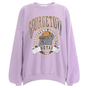 불독 국산 여성 라운드 오버핏 맨투맨 TSS-WSH-11852-퍼플