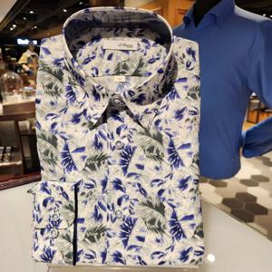 듀퐁셔츠 SE4SM11LS127SNY 24SS 비지니스 라인 구김이적은 여름용 플라워 일반핏 남방