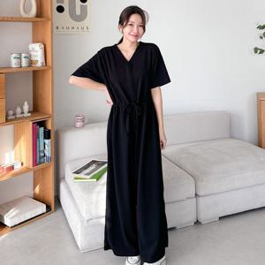 샵앤) 보이 여성 5부 원마일 반팔 점프슈트 ARA-WPT-3239-블랙