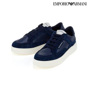 [엠포리오 아르마니]남성 스웨이드 인서트 메쉬 텅 스니커즈 신발(A514131022)