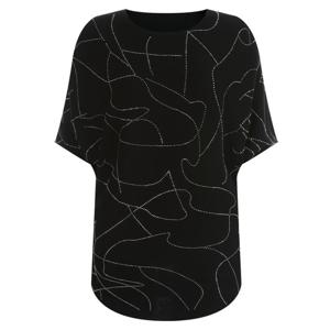 샵앤) 큐빅 여름 여성 7부 니트 티셔츠 GG-WKN-11921-블랙