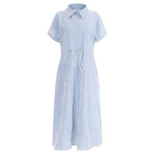 샵앤) 스트라이프 여성 카라넥 반팔 원피스 SS-WDR-2748-블루