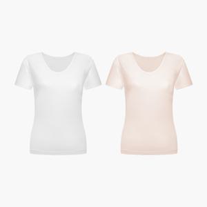 BYC 고급 순면 흰색 스킨색 여성 반팔 런닝 메리야스 BYI2550