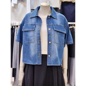 SOUP 세이브존07 자수 크롭 반팔 데님 자켓 OA5DJT2