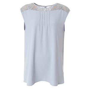 [조순희]레이스 블럭 민소매 블라우스(JLMV235)