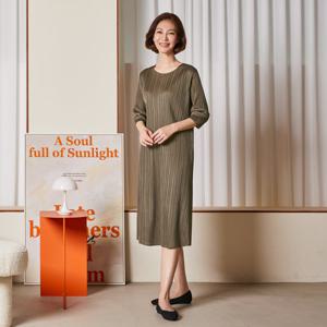 샵앤) 트리 국산 여성 A라인 주름 원피스 BLE-WDR-1745-모카