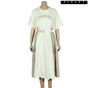 [시슬리]시슬리 캐주얼 배색 원피스 SAOPC7431_BE