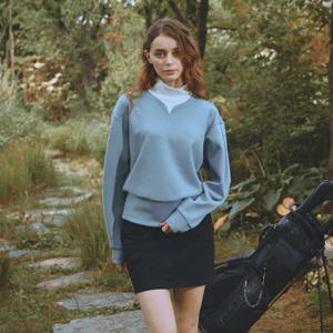 [챌린저] 여성 레이어드넥 소프트쿠션 긴팔티셔츠 페일블루