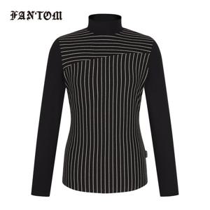 [팬텀] 여성 라인 패턴 반목 긴팔이너티셔츠