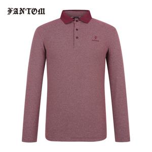 [팬텀] 남성 로고 자수 잔스트라이프 카라 긴팔티셔츠