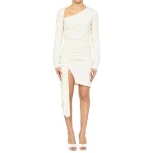 오프화이트 여성 아이보리 비스코스 칵테일 드레스 OWDB460S23FAB001 0400